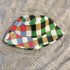 New! Épice Paris Checkered -Allegra Linen Bucket Hat Épice Checkered Linen Bucket Hat - grass | Garmentory main image 3
